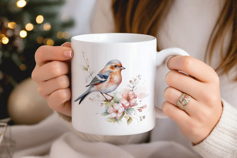 Finch Clipart PNG - Watercolor Bird Sublimation Design Sublimation BijouBay 