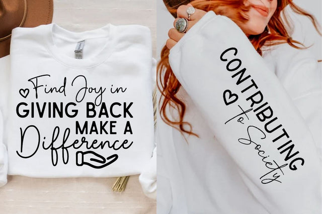 Find Joy in Giving Back Make a Difference Sleeve SVG Design, Inspirational sleeve SVG, Motivational Sleeve SVG Design, Positive Sleeve SVG SVG Regulrcrative 