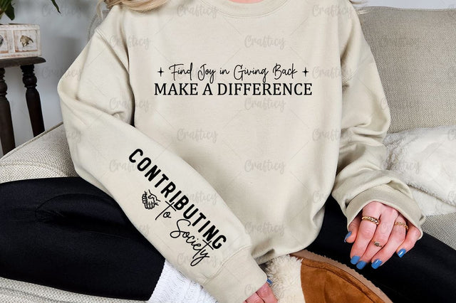 Find Joy in Giving Back Make a Difference Sleeve SVG Design SVG Designangry 