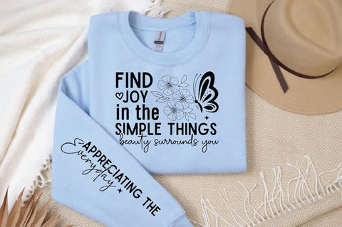 Find Joy in the Simple Things Beauty Sleeve SVG Design, Inspirational sleeve SVG, Motivational Sleeve SVG Design, Positive Sleeve SVG SVG Regulrcrative 