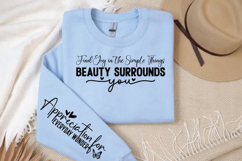 Find Joy in the Simple Things Beauty Surrounds You Sleeve SVG Design SVG Designangry 