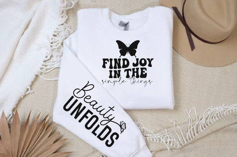 Find Joy in the Simple Things Sleeve SVG Design, Inspirational sleeve SVG, Motivational Sleeve SVG Design, Positive Sleeve SVG SVG Regulrcrative 