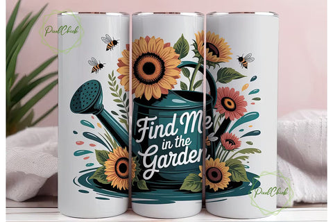 Find Me In The Garden 20oz Tumbler Wrap Sublimation PixelChick 