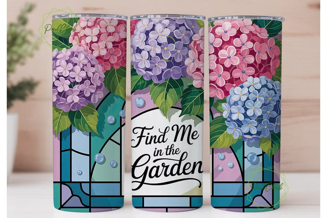 Find Me In The Garden 20oz Tumbler Wrap Sublimation PixelChick 