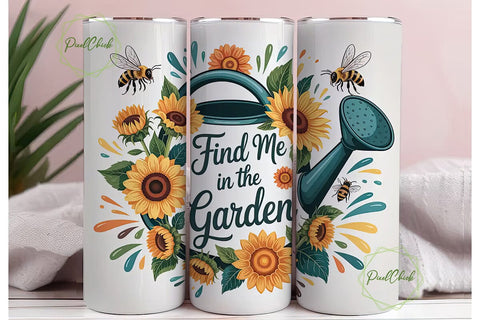 Find Me In The Garden 20oz Tumbler Wrap Sublimation PixelChick 