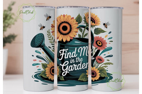 Find Me In The Garden 20oz Tumbler Wrap Sublimation PixelChick 
