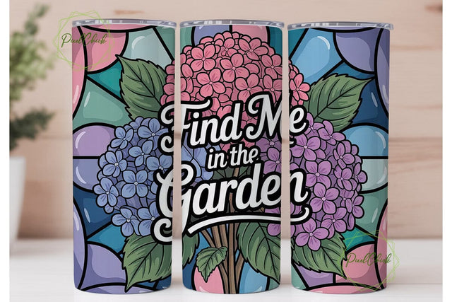 Find Me In The Garden 20oz Tumbler Wrap Sublimation PixelChick 
