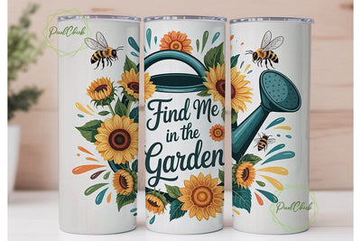 Find Me In The Garden 20oz Tumbler Wrap Sublimation PixelChick 