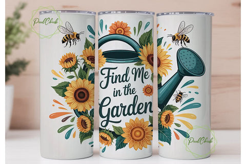 Find Me In The Garden 20oz Tumbler Wrap Sublimation PixelChick 