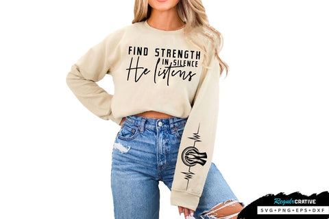 Find strength in silence Sleeve SVG Design, Inspirational sleeve SVG, Motivational Sleeve SVG Design, Positive Sleeve SVG SVG Regulrcrative 