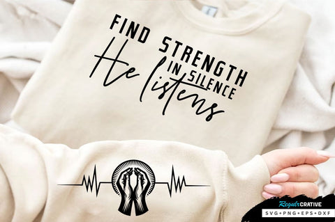 Find strength in silence Sleeve SVG Design, Inspirational sleeve SVG, Motivational Sleeve SVG Design, Positive Sleeve SVG SVG Regulrcrative 