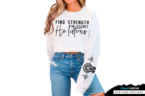 Find strength in silence Sleeve SVG Design, Inspirational sleeve SVG, Motivational Sleeve SVG Design, Positive Sleeve SVG SVG Regulrcrative 