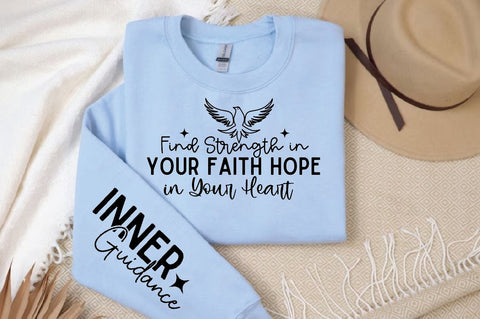 Find Strength in Your Faith Hope in Sleeve SVG Design, Inspirational sleeve SVG, Motivational Sleeve SVG Design, Positive Sleeve SVG SVG Regulrcrative 