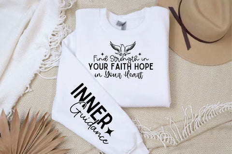 Find Strength in Your Faith Hope in Sleeve SVG Design, Inspirational sleeve SVG, Motivational Sleeve SVG Design, Positive Sleeve SVG SVG Regulrcrative 