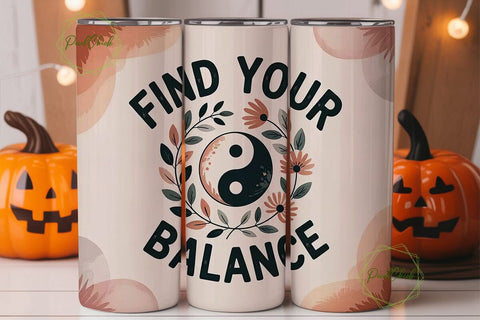 Find Your Balance 20oz Tumbler Wrap Sublimation PixelChick 