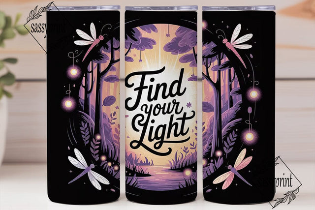 Find Your Light 20oz Tumbler Wrap Sublimation sassyprint 