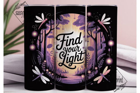 Find Your Light 20oz Tumbler Wrap Sublimation sassyprint 