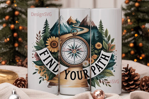 Find Your Path 20oz Tumbler Wrap Sublimation DesignSVG 