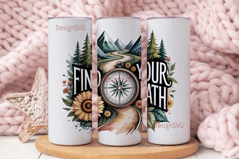 Find Your Path 20oz Tumbler Wrap Sublimation DesignSVG 