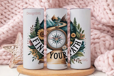 Find Your Path 20oz Tumbler Wrap Sublimation DesignSVG 