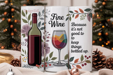 Fine Wine Tumbler Wrap 20oz Sublimation DesignSVG 