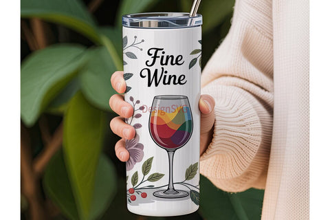 Fine Wine Tumbler Wrap 20oz Sublimation DesignSVG 