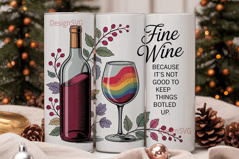Fine Wine Tumbler Wrap 20oz Sublimation DesignSVG 