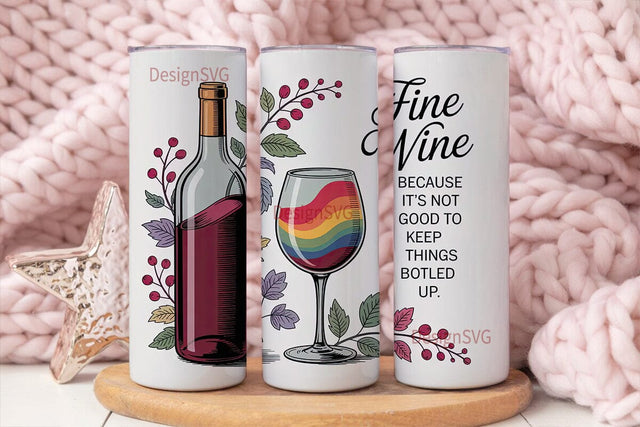 Fine Wine Tumbler Wrap 20oz Sublimation DesignSVG 