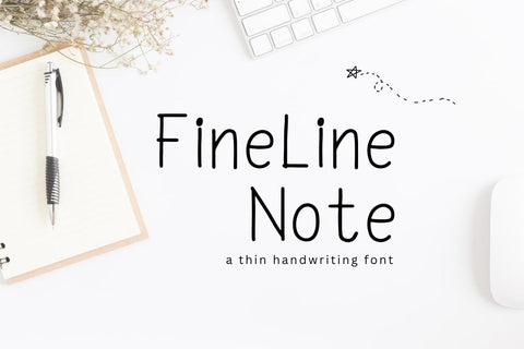 FineLine Note - Clean Handwriting Font Font ChiraaDesign 