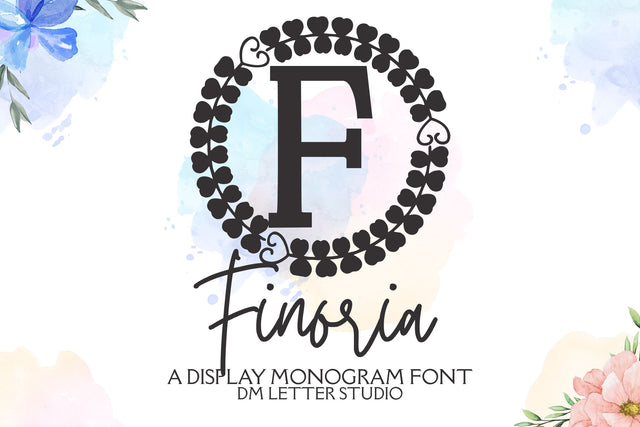Finoria Monogram Font Font Dm Letter Studio 