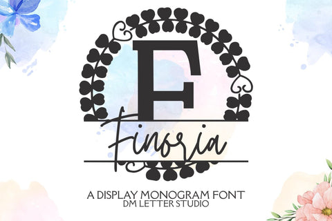 Finoria Split Monogram Font Font Dm Letter Studio 