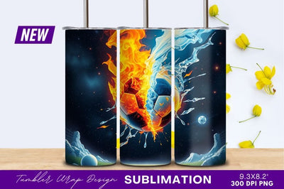 Fire And Water Soccer Ball Design Sublimation Regulrcrative 