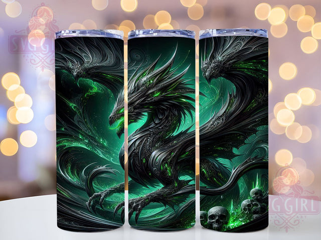 Fire Dragon Emerald Tumbler Wrap, Emerald Green Wrap, 20oz Sublimation PNG, Dragon Cup Design, Fantasy Dragon Tumbler, Emerald Fire Tumbler, Dragon Lover Wrap Sublimation SvggirlplusArt 