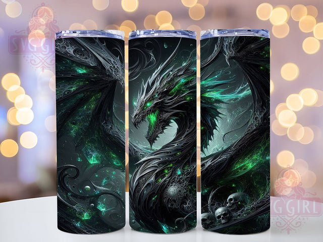 Fire Dragon Emerald Tumbler Wrap, Emerald Green Wrap, 20oz Sublimation PNG, Dragon Cup Design, Fantasy Dragon Tumbler, Emerald Fire Tumbler, Dragon Lover Wrap Sublimation SvggirlplusArt 