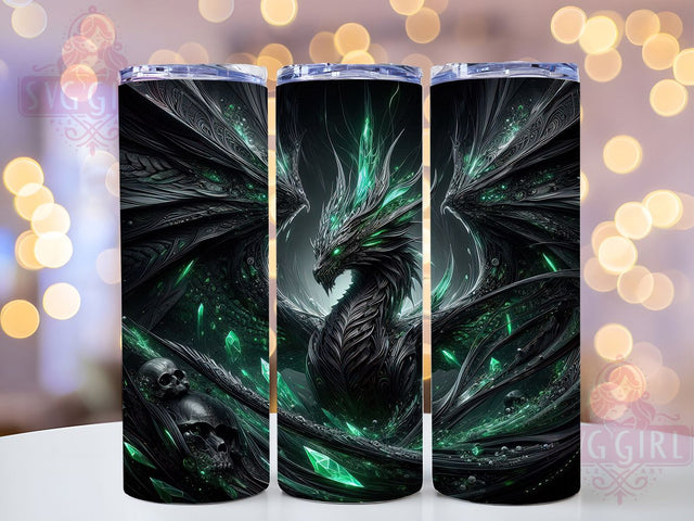 Fire Dragon Emerald Tumbler Wrap, Emerald Green Wrap, 20oz Sublimation PNG, Dragon Cup Design, Fantasy Dragon Tumbler, Emerald Fire Tumbler, Dragon Lover Wrap Sublimation SvggirlplusArt 
