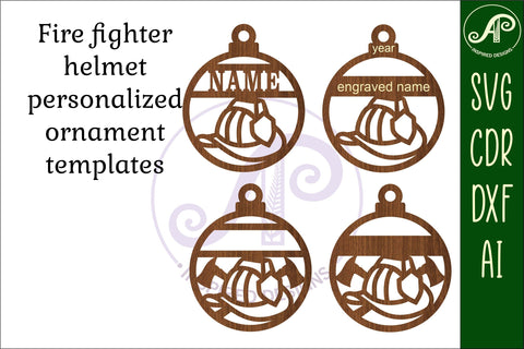 Fire fighter Christmas Ornament SVG laser cut SVG APInspireddesigns 