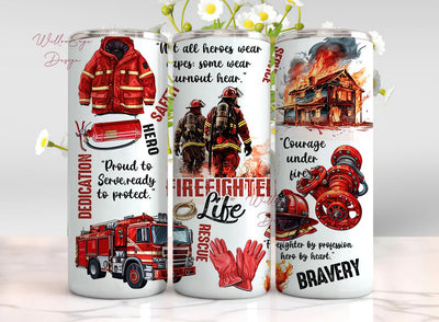 Fire Fighter Life 20oz Skinny Tumbler Sublimation Design, Digital Download PNG, Fire Fighter PNG, Fire Fighter Tumbler Sublimation WillowSageDesign 