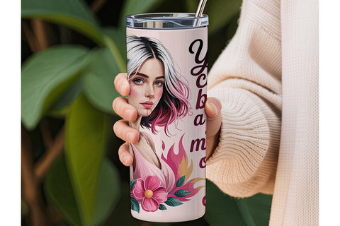 Fire Girl 20oz Tumbler Wrap Sublimation DesignSVG 