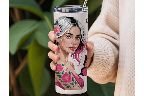 Fire Girl 20oz Tumbler Wrap Sublimation DesignSVG 