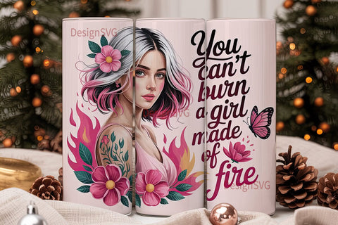 Fire Girl 20oz Tumbler Wrap Sublimation DesignSVG 