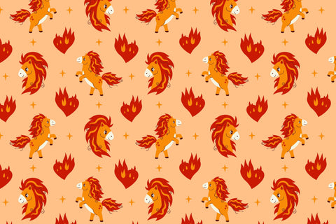 Fire Horse 2026 Chinese New Year Seamless Patterns & Digital Papers Digital Pattern Rin Green 