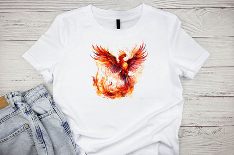 Fire Phoenix Watercolor Sublimation Bundle Sublimation Designangry 