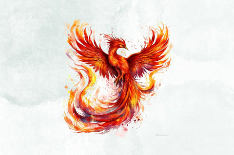 Fire Phoenix Watercolor Sublimation Bundle Sublimation Designangry 