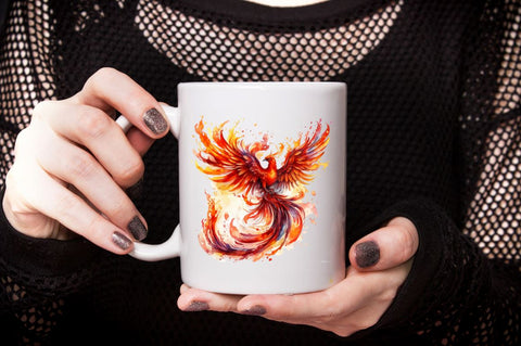 Fire Phoenix Watercolor Sublimation Bundle Sublimation Designangry 