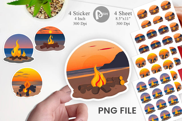 Fire Pit Sticker Sublimation artnoy 
