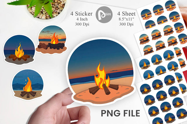 Fire Pit Sticker Sublimation artnoy 