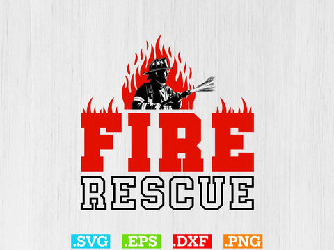 Fire Rescue Gift Fire Man T-shirt, Usa Flag Firefither T-shirt Design SVG Creativeart88 