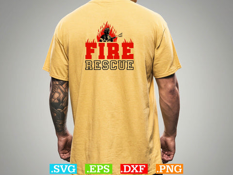 Fire Rescue Gift Fire Man T-shirt, Usa Flag Firefither T-shirt Design SVG Creativeart88 