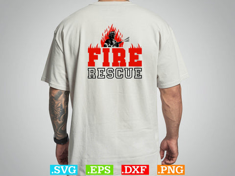 Fire Rescue Gift Fire Man T-shirt, Usa Flag Firefither T-shirt Design SVG Creativeart88 