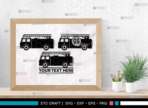 Fire Truck Monogram, Fire Truck Silhouette, Fire Truck SVG, Truck Svg, Fire Engine Svg, Rescue Truck Svg, Emergency Vehicle Svg, Fire Department Svg, SB00572 SVG ETC Craft 